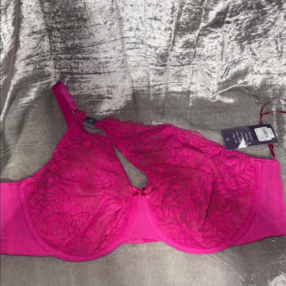 Cacique Fuchsia Lace Bra